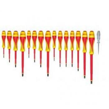 Set de 16 tournevis bi-matière isolés 1000V