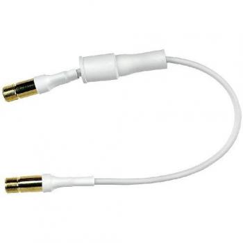 Axing 25cm White SAT Cable with F Connectors, 75 dB, Gold Plated