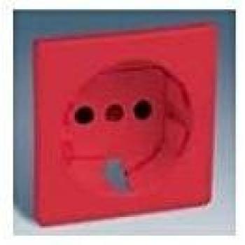 Tapa de enchufe con seguridad Simon 82 roja 2P+T lateral