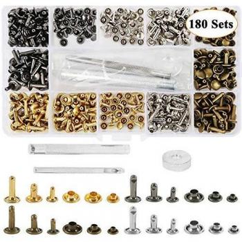 Hausprofi Leder-Nietenpaket 180 – 3 Größen, 4 Farboptionen, Doppelkopf & Fixierer