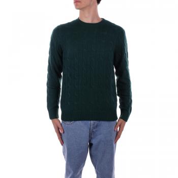 MC2 Saint Barth Green Wool Cable Knit Sweater for Men, M