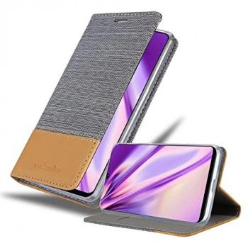 Etui robuste pour Samsung Galaxy A42 4G, gris clair et marron, verrouillage magnétique
