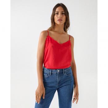 Top de mujer Salsa Jeans con tirantes y detalle de encaje en satén