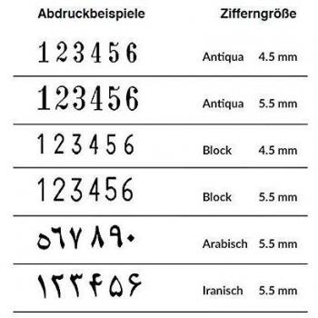 Reiner Paginierstempel B6 6-stellig 4,5mm