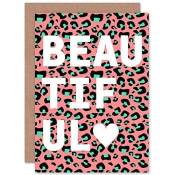 Artery8 Leopard Coral & Green Greeting Card