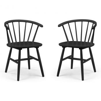 Set of 2 Black Dining Chairs