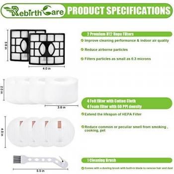 Rebithcare Dual Clean Filter for AX910 AZ912 AZ910 Upright Vacuums