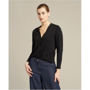 Elena Mirò Women's Black Cardigan with Button Closure Size M