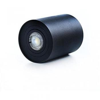 Gama‑SR Aufbaustrahler – Braytron 96 mm Runddecke, 45° Schwenk, schwarz, 5 W GU10, aus Aluminium