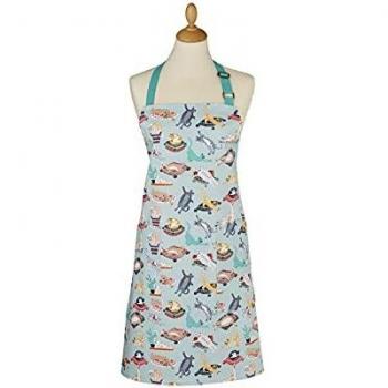 Kitty Cats Apron Blue Green Yellow
