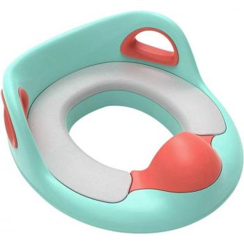 Toilette pour enfants avec housse anti-éclaboussures vert et orange