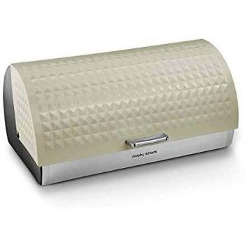 Ventilated Design Roll Top Bread Bin from Morphy Richards, 978052, Large, Ivory Cream and Stainless Steel