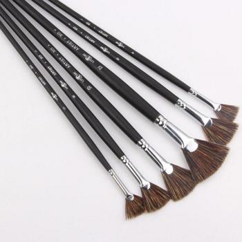 6pcs Wild Boar Bristle Oil Paint Brush Set