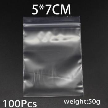 Zipped Clear Poly Bags for DIY Jewelry, 30-100 Pcs/Pack, Sizes 4x6cm, 5x7cm, 6x8cm, 7x10cm
