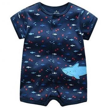 Newborn Green Cotton Romper – Minizone Boys, 9‑12 Months