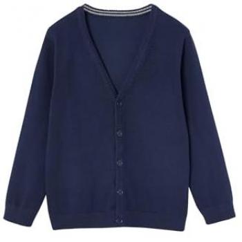 Classic V-Style Knit Cardigan for Boys – Navy, 5/6Y
