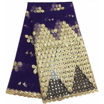 Encaje Nigeriano con Lentejuelas Amarillo