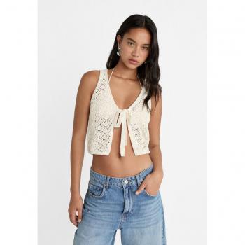 Short Crochet Vest Vanilla M