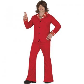 Disfraz de Discoteca Años 70 rojo para hombre