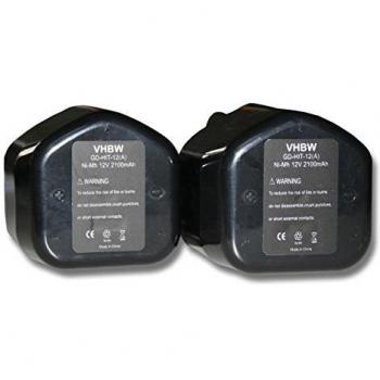 Batterie 2x Ni-MH 2100mAh (12V) compatibili con DS 10DVA, C 18DLX, DS 12DM2, FWH10DL, DS 12DVB