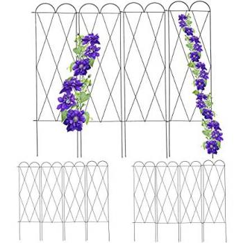 Relaxdays Garden Trellis Screens, Metal Set of 3, 127 cm High, Red-Brown