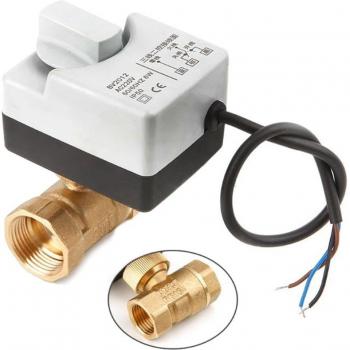 Vanne à boisseau sphérique motorisée 3 fils AC220V DN15 avec fonction manuelle