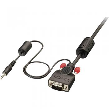 LINDY VGA / Klinke Anschlusskabel VGA 15pol. Stecker, VGA 15pol. Stecker 15.00 m Schwarz 37304 VGA
