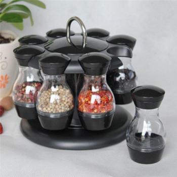 360-Degree Spice Rack with Bottles
