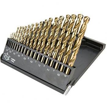 Mandrins Graphite (1–10 mm) Étain, 19x – Spécialité Din338