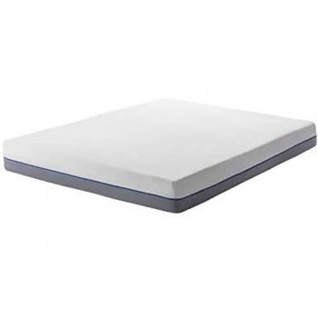 Memory Foam Mattress Super King Size 6ft Medium Firm White with Grey Fabric