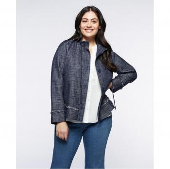 Blusa Exterior con Flecos en Hilo Tintado