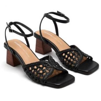 Gioseppo Black Burnside Heeled Sandals for Women EU 36