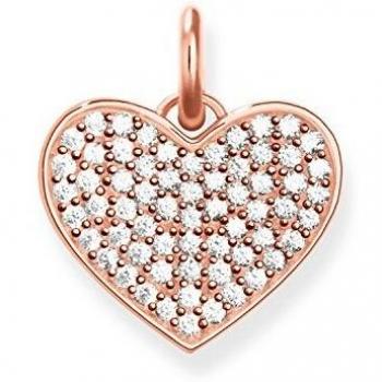 Thomas Sabo Liebes-Brücke Herzanhänger – Pave‑Design in Sterling Silber und Rosagold – Zirkoniaweiß