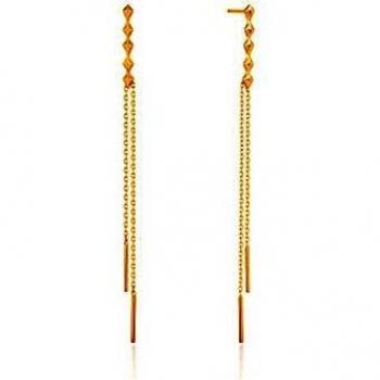 Pendientes Ania Haie Gold Spike Double E025-01G Plata de Ley