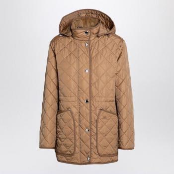 Giacca Beige Trapuntata Burberry Roxbugh con Cappuccio