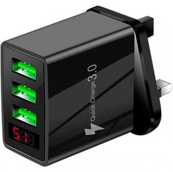 Cargador inteligente 5V 3.1A con pantalla digital para iPhone, Xiaomi y Samsung