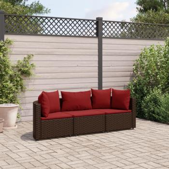 Tableau Jardin VidaXL – Canapés 3 pcs en Résine Marron