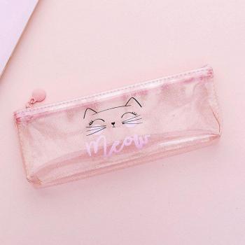 Fresh Pink Cat Stationery Bag