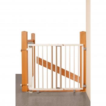 Clôture sécurisée pivotante en bois pâle pour escaliers (70–111 cm) – GEUTHER