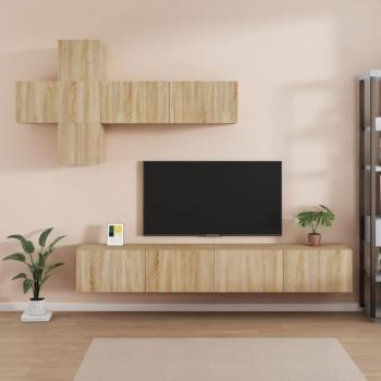 Collection de meubles TV 7 pcs Chêne Sonoma