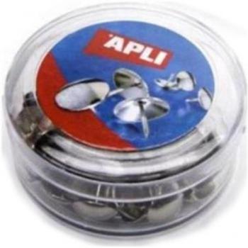 Apli 50 pcs Nickel Silver Push Pins