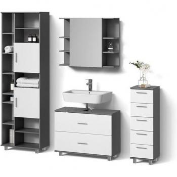 Eisak Livinity: Mobili Bagno in Bianco e Antracite