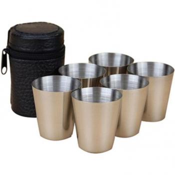 30ml Outdoor Stainless Steel Shot Glasses Set of 6 for Spirits