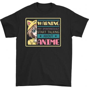 HISHARK Camisa de Anime Negra para Fans L
