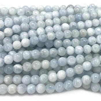 Cuentas redondas sueltas de Anhidrita Celestina 12mm