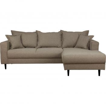 Veyras L‑Form Ecksofa – Home Affaire, taupe, 230 × 150 × 76 cm, inkl. Zierkissen