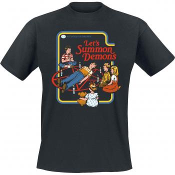 T-shirt unis noir “Let’s Summon Demons” – Steven Rhodes, tailles S à 4XL