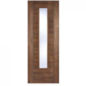 LPD Vancouver Walnut Laminate 5P 1L Clear Glazed Internal Door