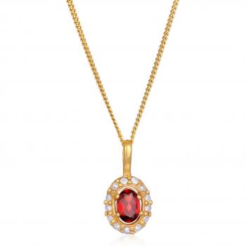 Elli Granat-Topas Kette 585 Gelbgold für stilbewusste Damen