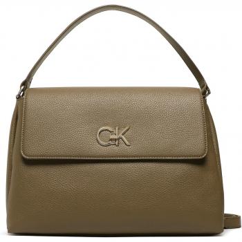 Khakifarbene Calvin Klein Re-Lock Tote Handtasche K60K610178